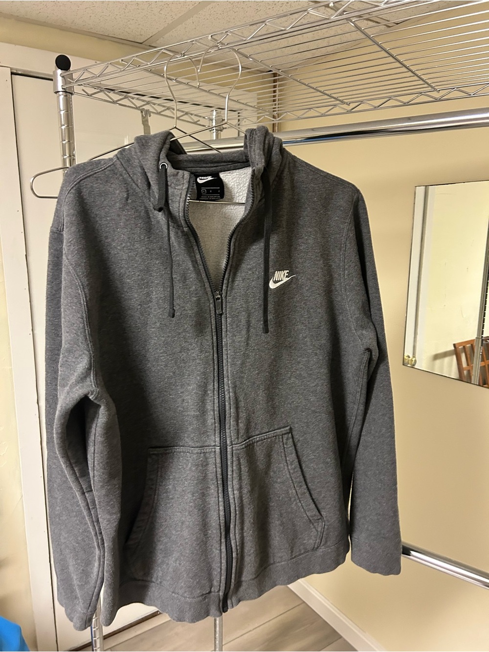 Nike Men's Charcoal Gray Full-Zip Hooded Sweatshirt
